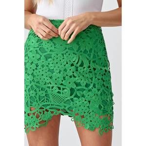 Adelyn Rae Green Lace Mini Skirt